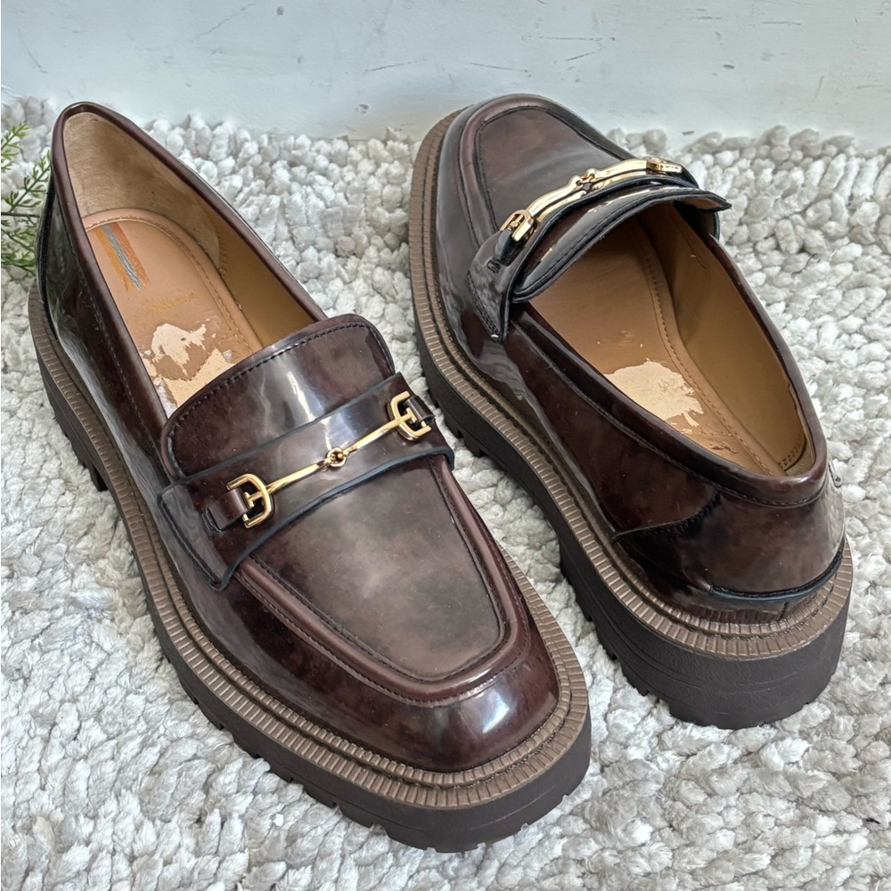 Sam Edelman Brown Loafers with Gold Accents
